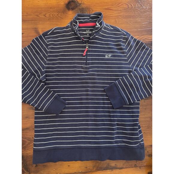 Vineyard Vines Boys 1/4 Zip Pullover Sweatshirt Size Large 16/18 NAUTICAL Cotton - Picture 1 of 11